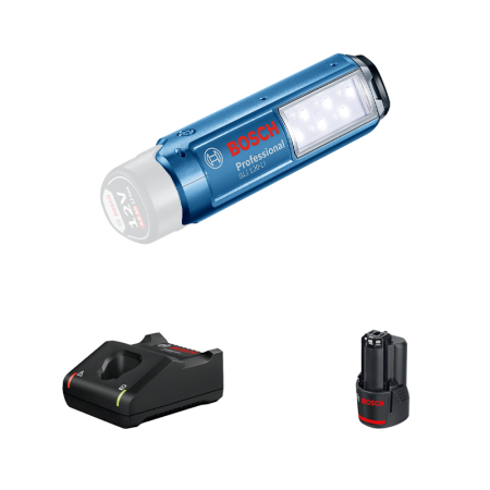 Lampe GLI 12V-300 + 1 batterie 12V 3 Ah + Chargeur GAL 12V-40 BOSCH