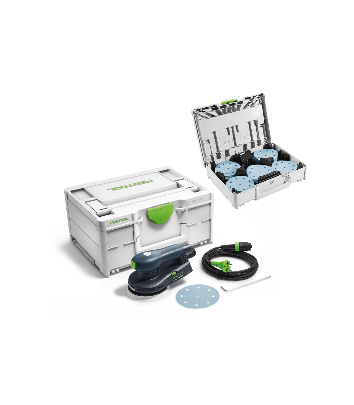 Ponceuse excentrique Ø125 mm ETS EC 125/3 EQ-Plus + Systainer de 100 abrasifs FESTOOL