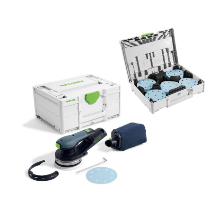 Ponceuse excentrique hybride Ø125 mm 18V ETSC 2 125-Basic + Systainer de 100 abrasifs FESTOOL