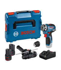 Perceuse-visseuse GSR 12V-35 FC + Embout perforateur GFA 12-H + 2 batteries 12V 3 Ah + chargeur GAL 12V-40 BOSCH
