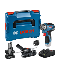 Perceuse-visseuse GSR 12V-35 FC + Embout perforateur GFA 12-H + 2 batteries 12V 6 Ah + chargeur GAL 12V-40 BOSCH