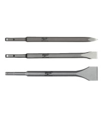 Lot de 3 burins SDS-Plus 250mm MILWAUKEE