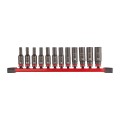 Lot de 12 douilles à chocs 1/4" MILWAUKEE