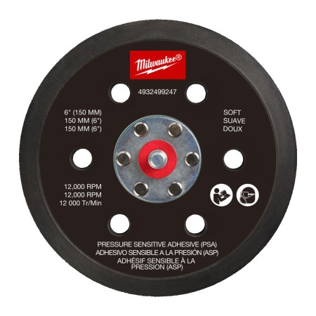 Tampon pour ponceuse orbitale 150 mm M12 FUEL™ - Dur et accroche auto-collante MILWAUKEE