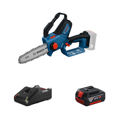Elagueuse sans fil 20cm GKE 18V-20 + 1 batterie GBA 18V 4 Ah + Chargeur GAL 18V-40 BOSCH