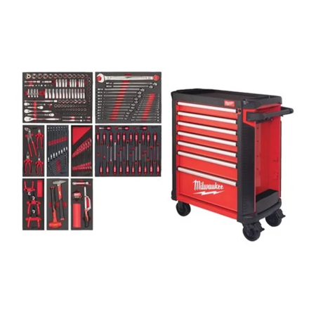 Servante équipée 7 tiroirs 78CM TOOLGUARD 206 outils MILWAUKEE