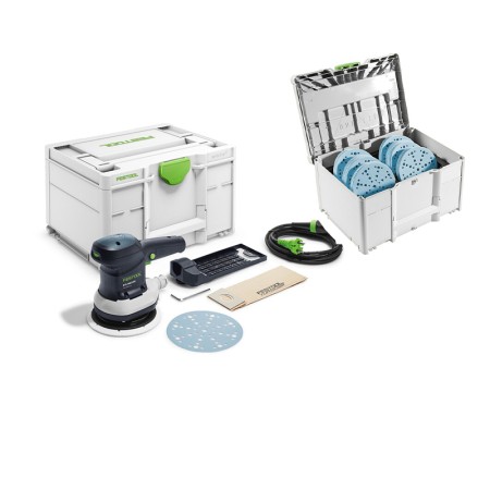 Ponceuse excentrique Ø150 mm ETS 150/5 EQ-Plus + Systainer de 120 abrasifs FESTOOL