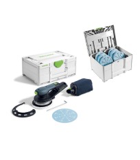 Ponceuse excentrique hybride Ø150 mm 18V ETSC 2 150-Basic + Systainer de 120 abrasifs FESTOOL