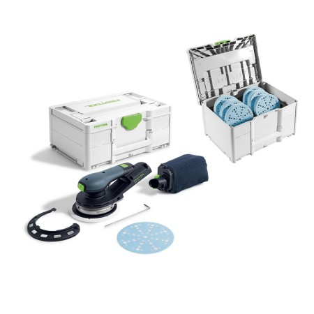 Ponceuse excentrique hybride Ø150 mm 18V ETSC 2 150-Basic + Systainer de 120 abrasifs FESTOOL