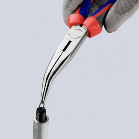 Pince à bec coudé 40° 1/2 avec tranchant KNIPEX