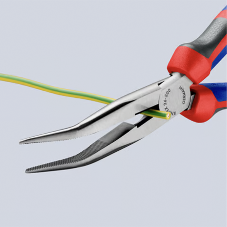 Pince à bec coudé 40° 1/2 avec tranchant KNIPEX