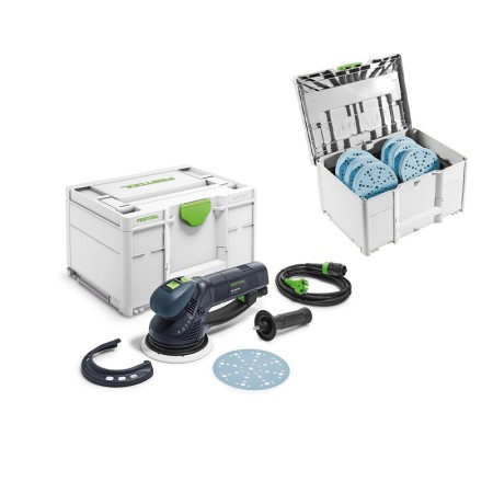 Ponceuse Ø150 mm RO 150 FEQ-Plus ROTEX + Systainer de 120 abrasifs FESTOOL