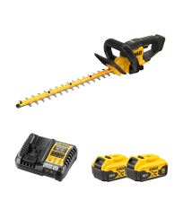 Taille haie 18V 55cm DCMHT564N-XJ + 2 batteries 18V 5 Ah + chargeur DCB1104-QW DEWALT