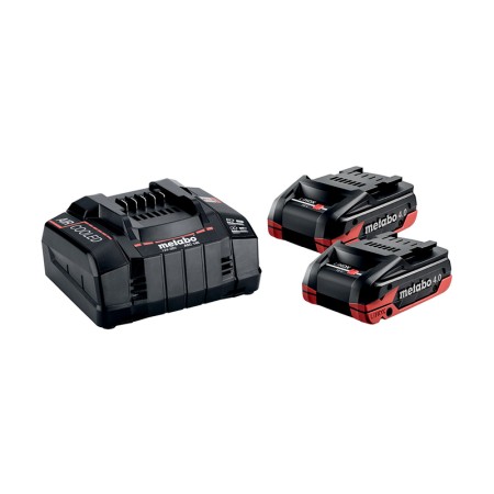 Pack de 2 batteries LiHDX 18V 4 Ah + Chargeur rapide ASC 145 METABO