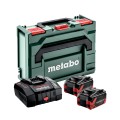 Pack de 2 batteries LiHDX 18V 8 Ah + Chargeur rapide ASC 290 + Metabox 145 METABO