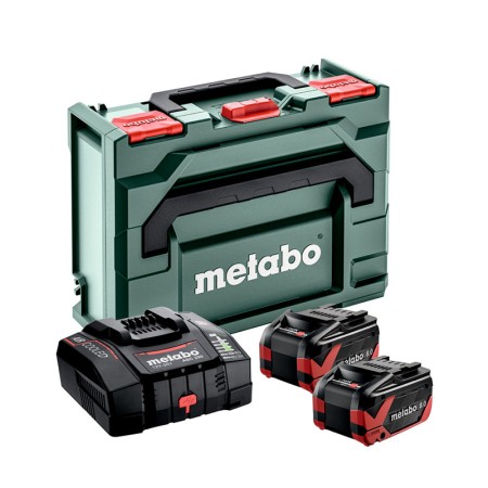 Pack de 2 batteries LiHDX 18V 8 Ah + Chargeur rapide ASC 290 + Metabox 145 METABO