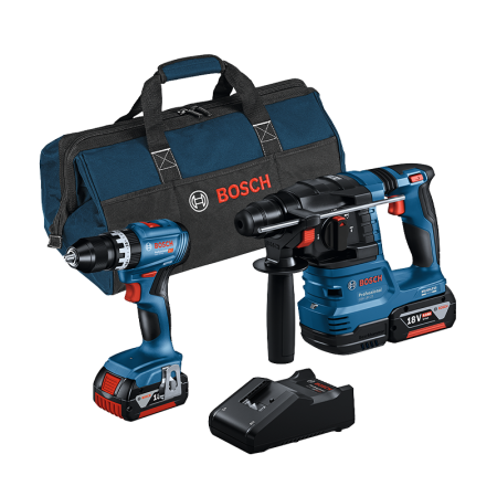 Pack 2 outils 18V Perceuse-visseuse GSB 18V-45 + Perforateur GBH 18V-22 BOSCH