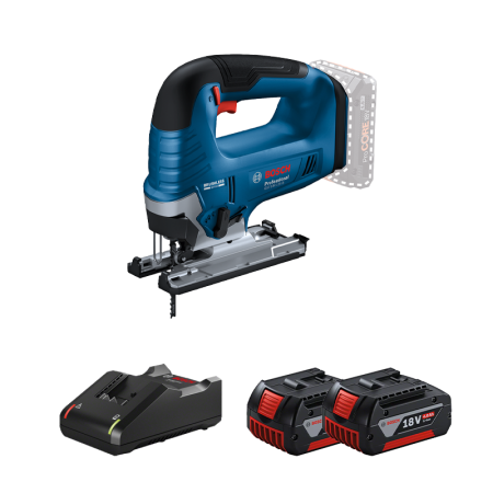 Scie sauteuse GST 18V-125 B + 2 batteries GBA 18V 4 Ah + Chargeur GAL 18V-40 BOSCH