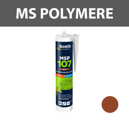 Mastic-colle polymère "MSP107" Brun 290ml BOSTIK