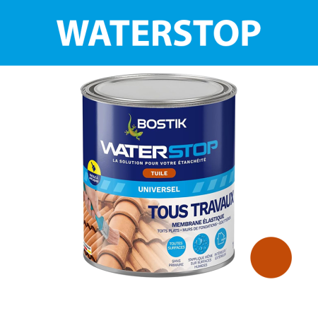 Membrane d'étanchéité "WATERSTOP TOUS TRAVAUX" Tuile 1kg BOSTIK