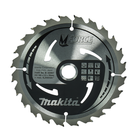 Lame de scie circulaire M-Force T.C.T Bois Ø165 mm 24 dents MAKITA