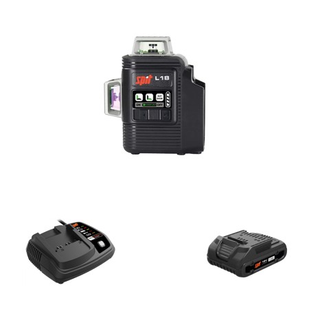 Laser vert  L18 18V + 1 batterie 18V 2 Ah + chargeur compact SPIT