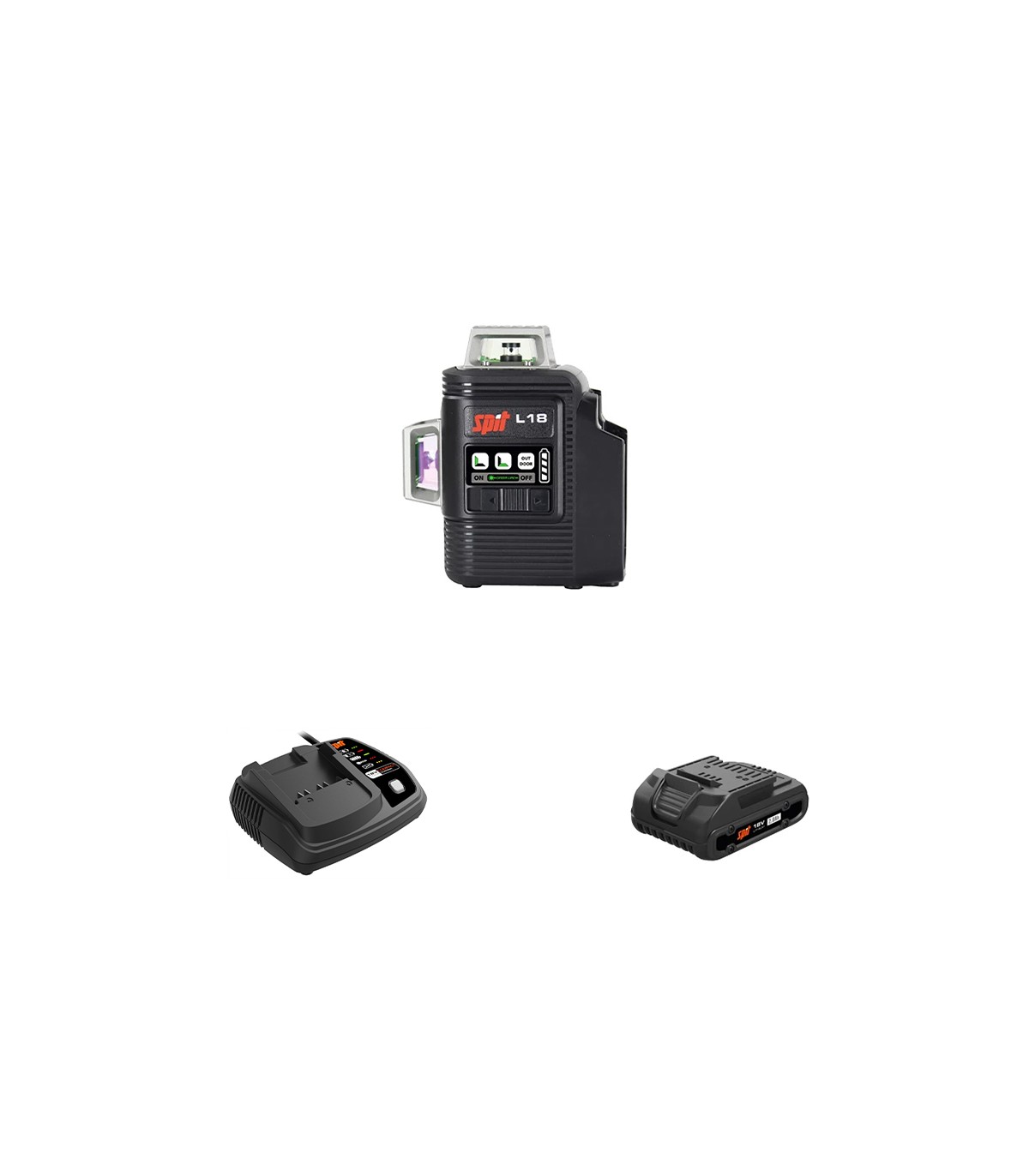 Laser vert  L18 18V + 1 batterie 18V 2 Ah + chargeur compact SPIT