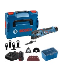 Découpeur-ponceur GOP 12V-28 + 2 batteries 12V 3 Ah + 1 Chargeur GAL 1230CV + Accessoires BOSCH
