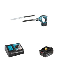 Vibreur à béton 18V DVR350Z + 1 batterie BL1850B 18V 5 Ah + 1 chargeur DC18RC MAKITA