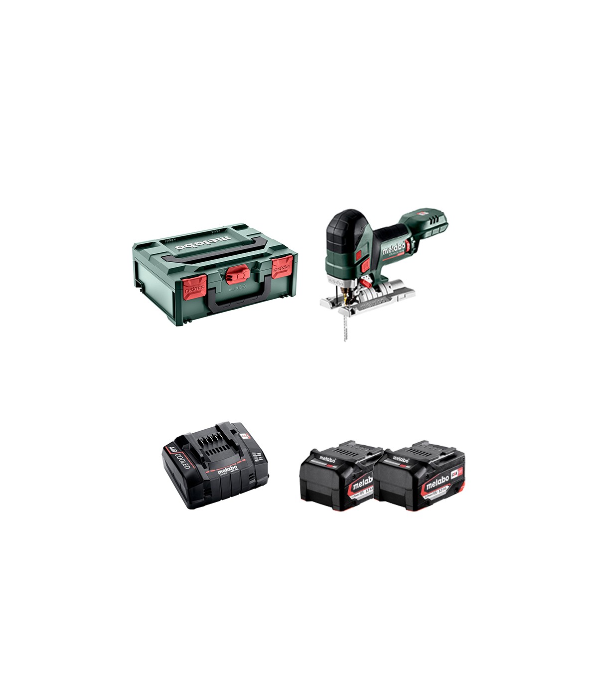 Scie sauteuse 18V STA 18 LTX 150 BL + 2 batteries 18V 5,2 Ah + 1 chargeur ASC 145 METABO