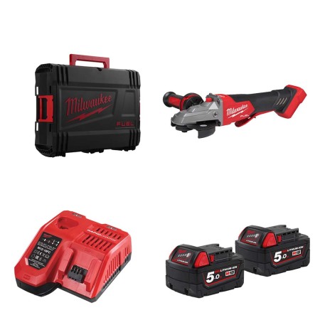 Meuleuse d'angle Ø125mm M18 FSAGF125XPDB-0X + 2 batteries 5 Ah +  1 Chargeur M12-18 FC MILWAUKEE