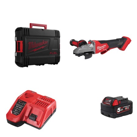 Meuleuse d'angle Ø125mm M18 FSAGF125XPDB-0X + 1 batterie M18 B5 5 Ah + Chargeur M12-18 FC MILWAUKEE