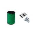 Bobine de 100M sandow vert Ø8/9mm + 1 sachets de 10 crochets et 10 agrafes Ø8/9mm COBALTIX
