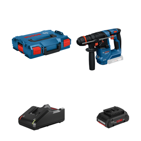 Perforateur ONECHUCK SDS Plus GBH 18V-18 X + 1 batterie Procore 18V 4 Ah + 1 chargeur GAL 18V-40 BOSCH