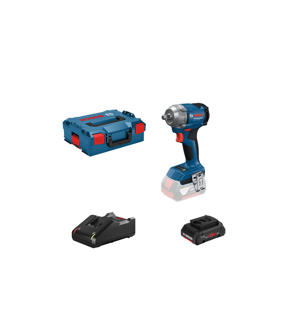 Boulonneuse GDS 18V-350 + 1 batterie ProCore 18V 4 Ah + Chargeur GAL 18V-40 BOSCH