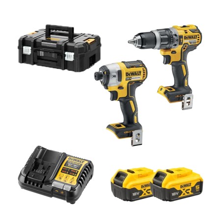 Pack 2 outils 18V Perceuse-visseuse à percussion DCD796 + Visseuse à chocs DCF887 DEWALT