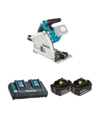 Scie plongeante Ø165 mm 2 x 18V DSP601ZU + 2 batteries BL1850B 18V 5 Ah + chargeur double DC18RD MAKITA