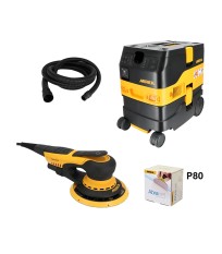 Pack ponceuse excentrique DEROS II 5650CV + Aspirateur DEXOS 1217 M AFC + tuyau + Abranet MIRKA
