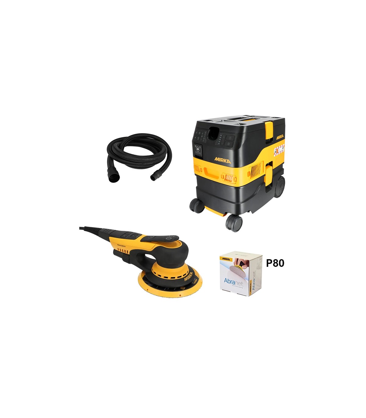 Pack ponceuse excentrique DEROS II 5650CV + Aspirateur DEXOS 1217 M AFC + tuyau + Abranet MIRKA