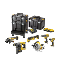 Pack 6 outils 18V (DCD796 + DCF887 + DCH273 + DCG405 + DCS570 + DCS355) + 3 batteries 18V 5Ah + 1 chargeur DEWALT
