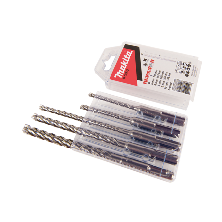 Coffret de 5 forets SDS PLUS 4 taillants TCT NEMESIS II MAKITA