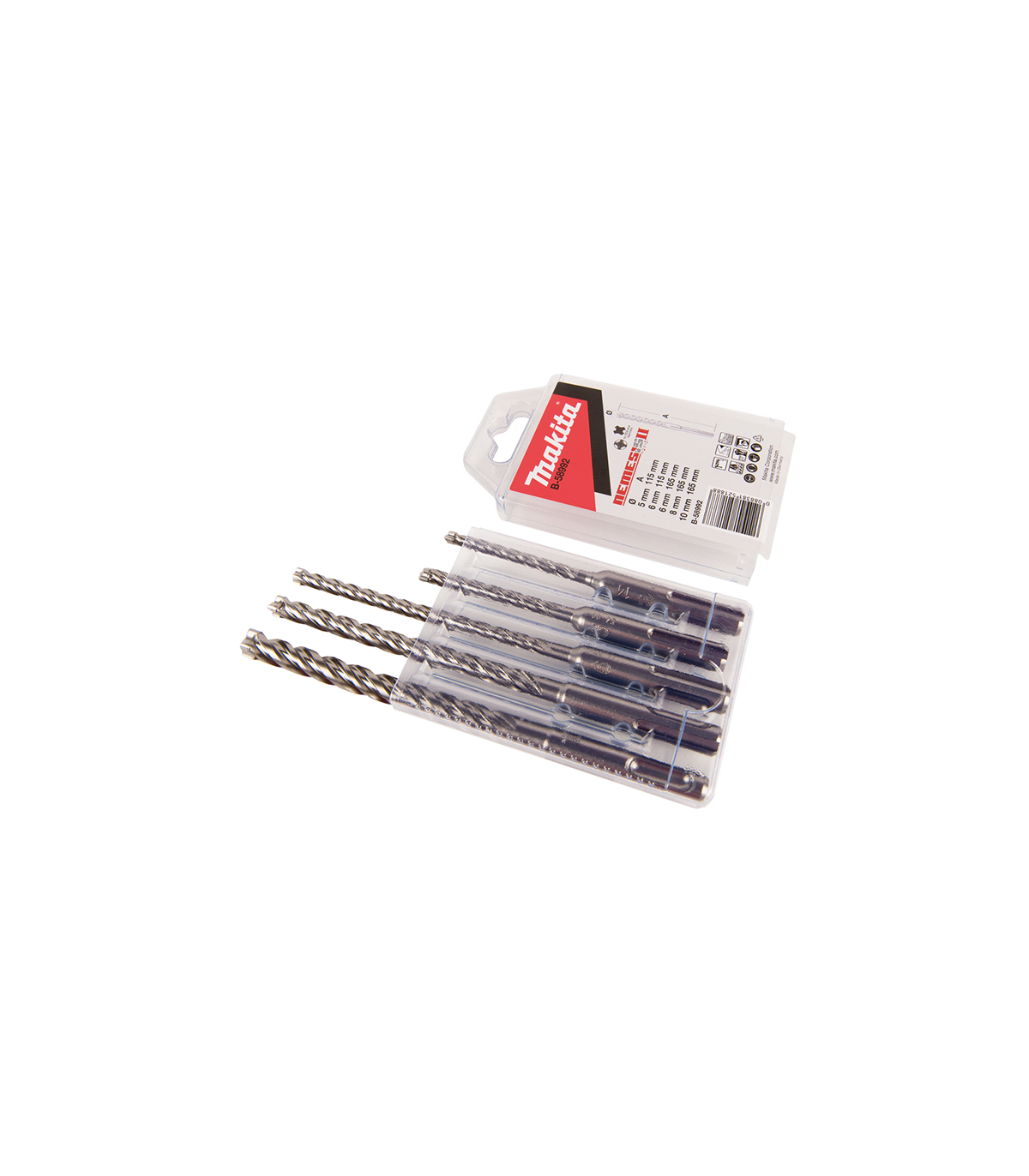 Coffret de 5 forets SDS PLUS 4 taillants TCT NEMESIS II MAKITA