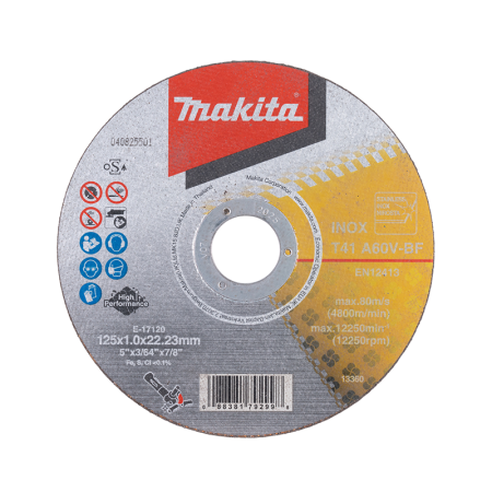 Lot de 12 disques a tronçonner métal & inox A60V 125 mm MAKITA