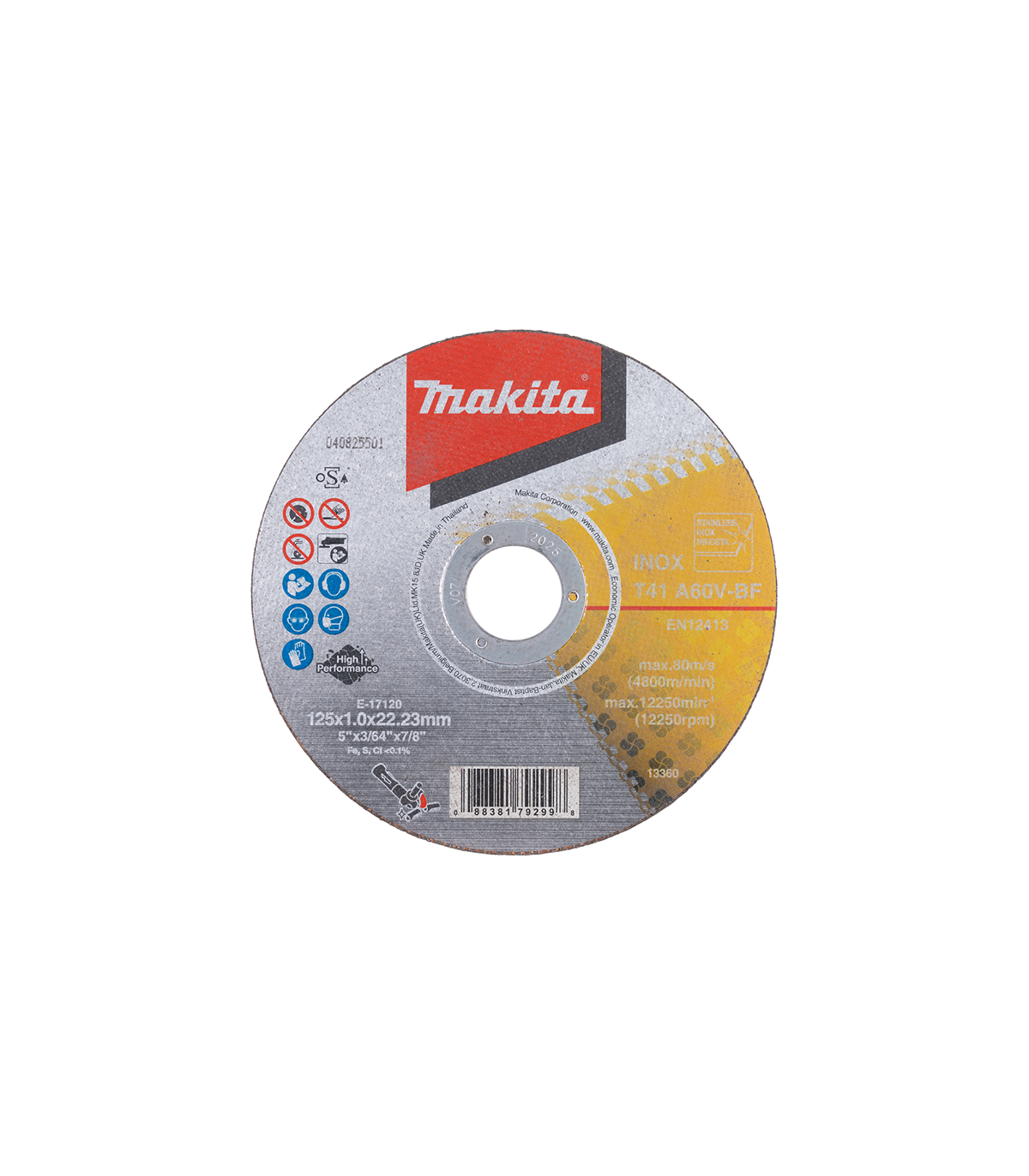 Lot de 12 disques a tronçonner métal & inox A60V 125 mm MAKITA