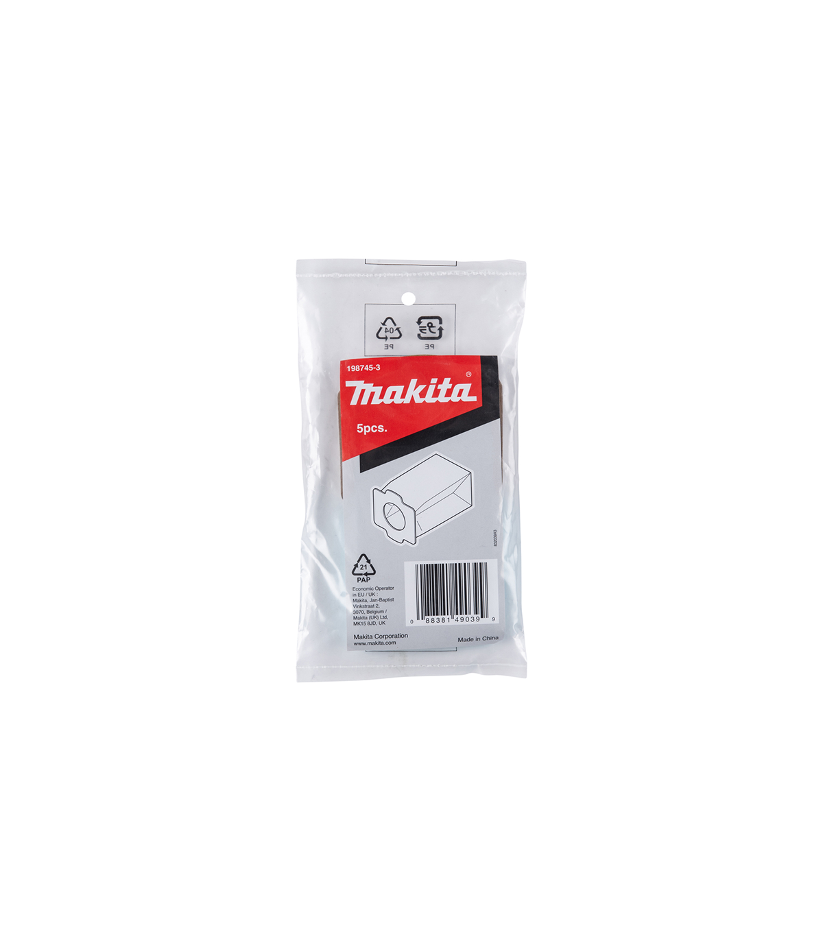 Lots de 5 sacs en papier pour aspirateurs 300ml MAKITA