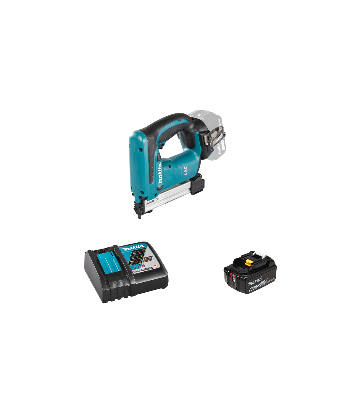 Agrafeuse 18V DST221Z + 1 batterie BL1850B 18V 5 Ah + chargeur rapide DC18RC MAKITA