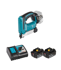 Agrafeuse 18V DST221Z + 2 batteries BL1850B 18V 5 Ah + chargeur rapide DC18RC MAKITA