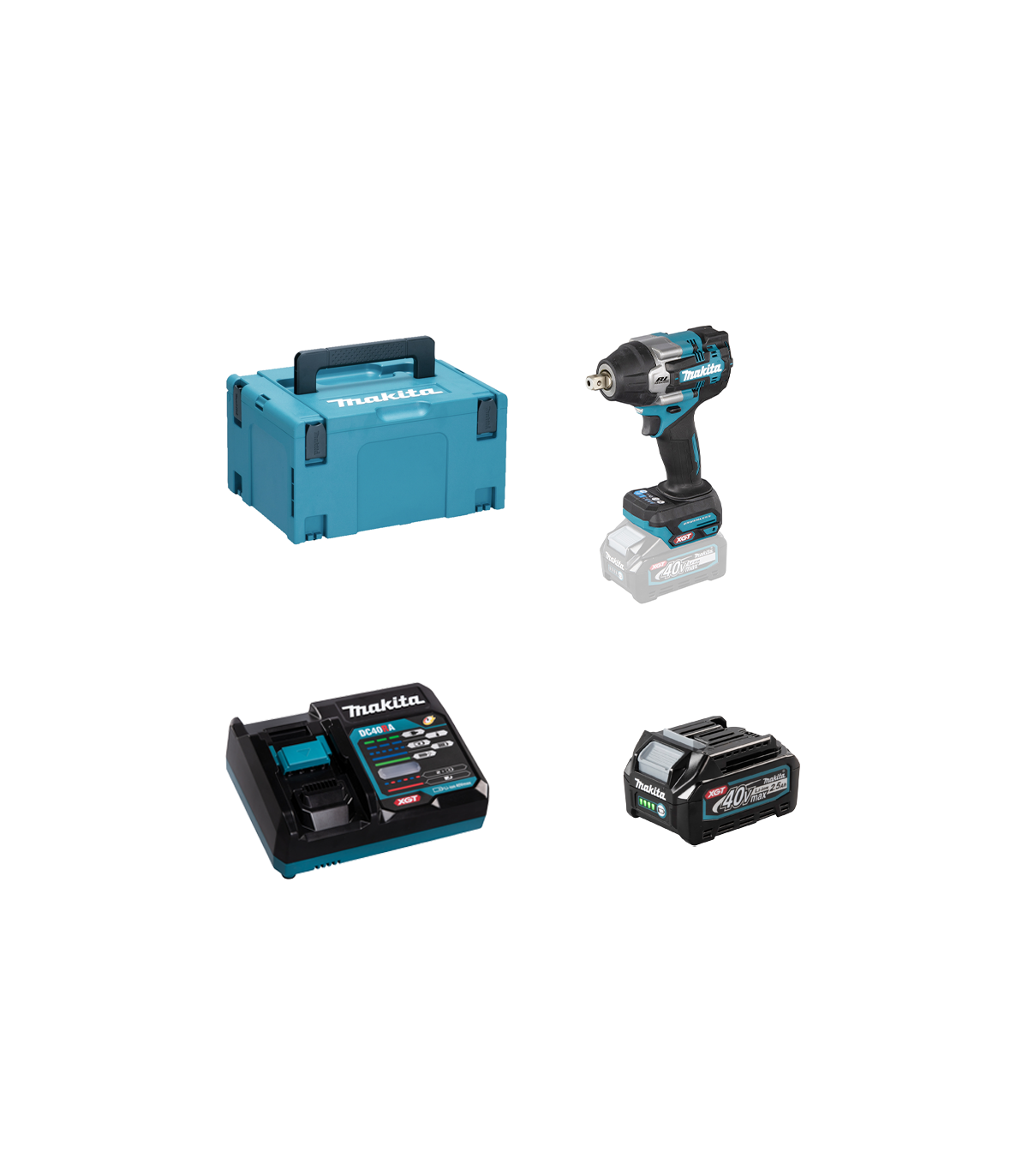 Boulonneuse 1/2" 40V TW008GZ01 + 1 batterie 40V 2,5 Ah + chargeur rapide DC40RA MAKITA
