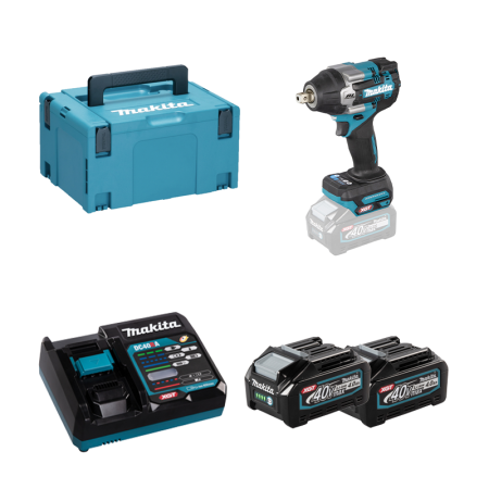 Boulonneuse 1/2" 40V TW008GZ01 + 2 batteries 40V 4Ah + chargeur rapide DC40RA MAKITA