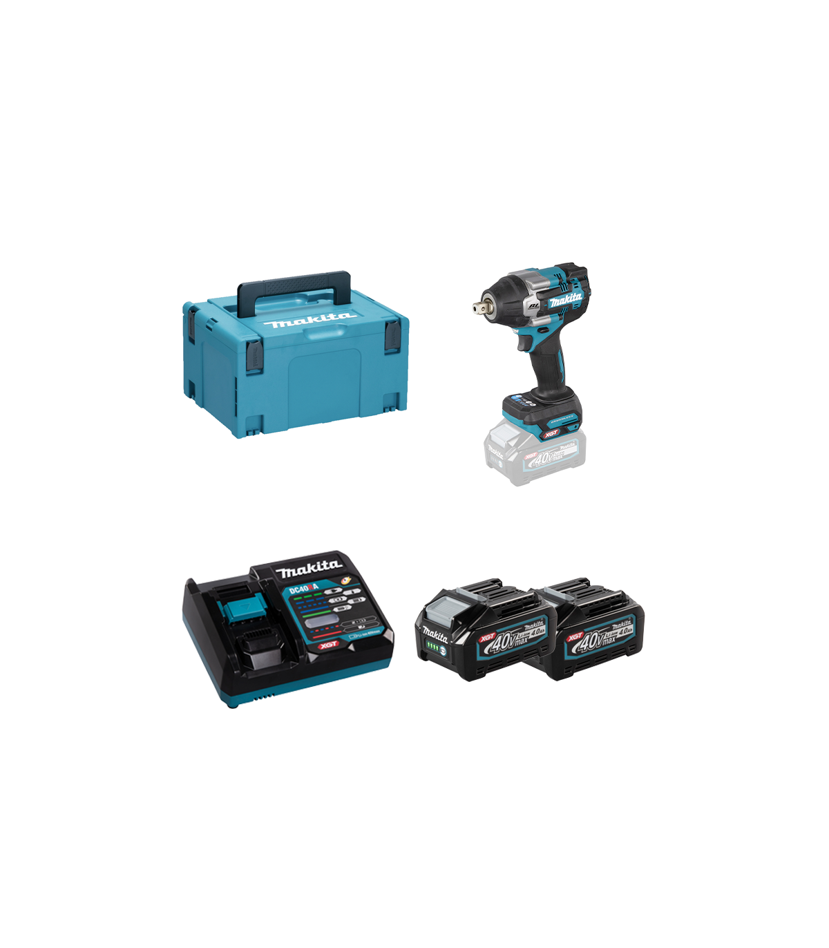 Boulonneuse 1/2" 40V TW008GZ01 + 2 batteries 40V 4Ah + chargeur rapide DC40RA MAKITA